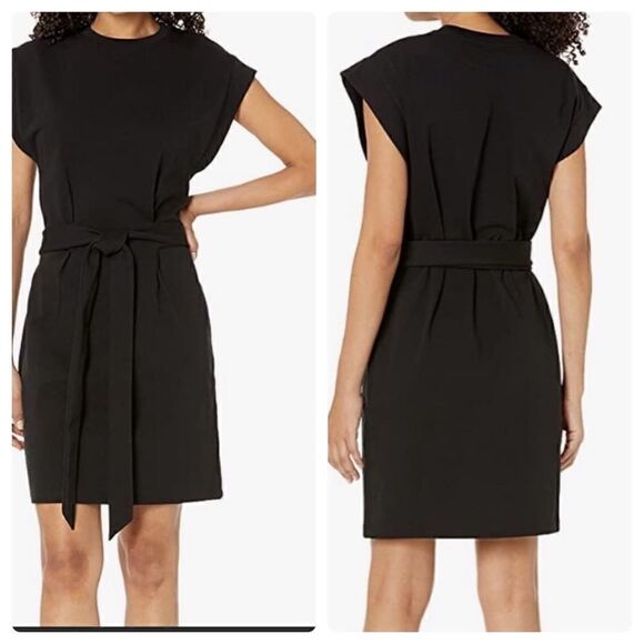 NEW Vince Black Tie Waist Mini Dress | Size L - Picture 1 of 9